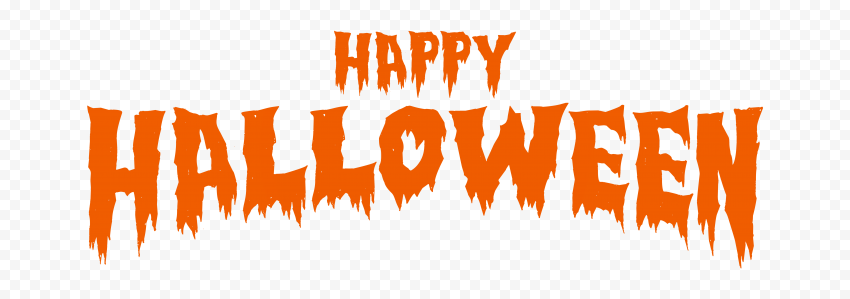 HD Happy Halloween Orange Words Letters Text Font PNG