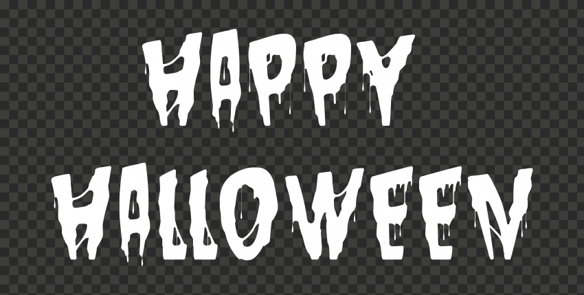 HD White Happy Halloween Words Letters Text PNG