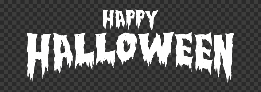 HD Happy Halloween White Words Letters Text Font PNG