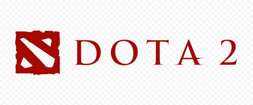 HD Dota 2 Logo Red Text With Symbol PNG