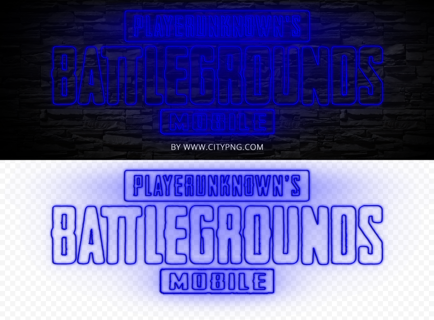 HD Player Unknown Battlegrounds Blue Neon Logo PNG
