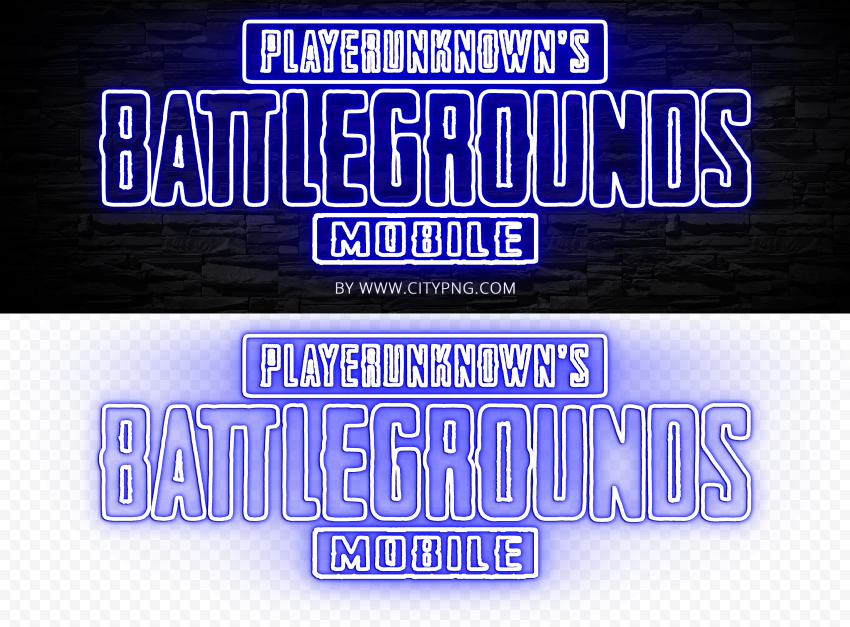HD Player Unknown Battlegrounds PUBG Blue Light Neon Logo PNG