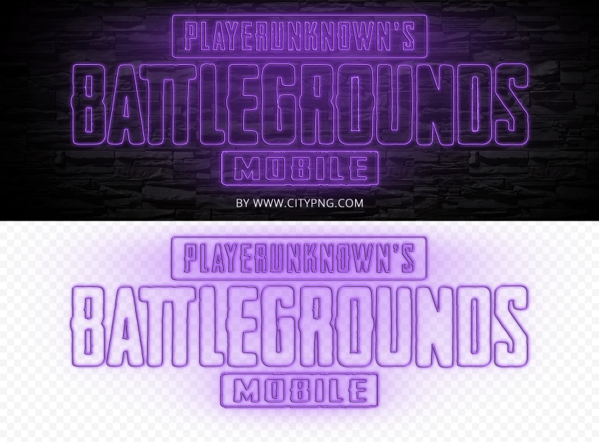 HD Player Unknown Battlegrounds Purple Light Neon Logo PNG