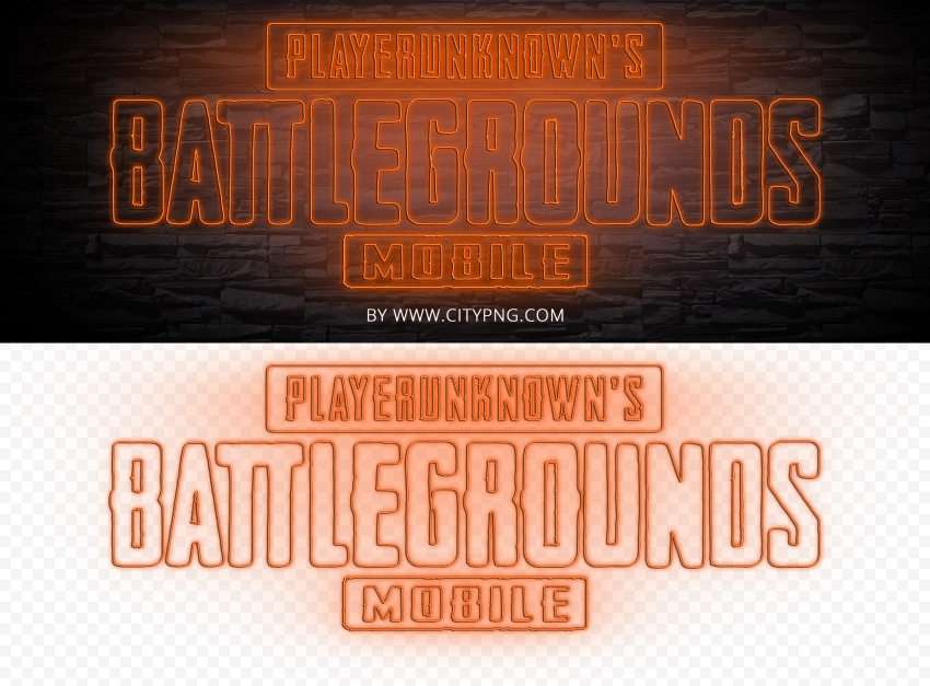 HD Player Unknown Battlegrounds Orange Light Neon Logo PNG
