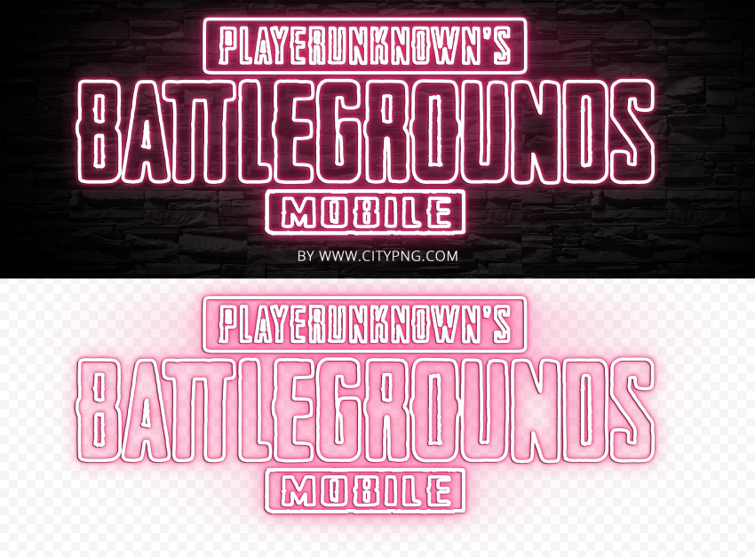 HD Player Unknown Battlegrounds PUBG Pink Light Neon Logo PNG