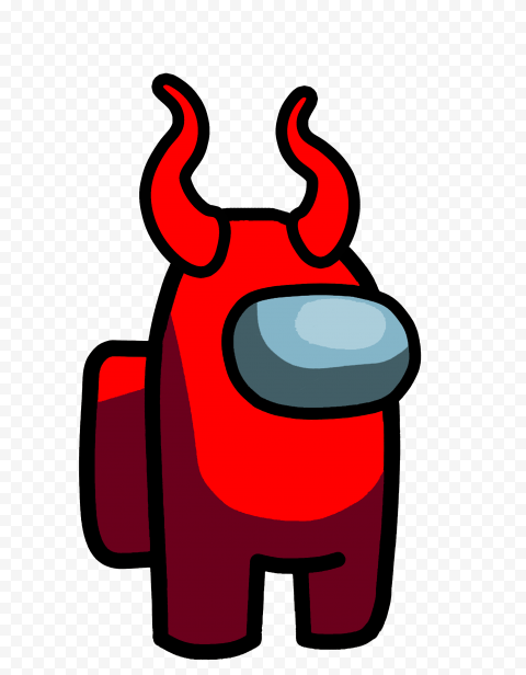 HD Red Among Us Character With Devil Horns PNG | Citypng