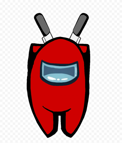 HD Red Among Us Character Knife Behind Back PNG | Citypng