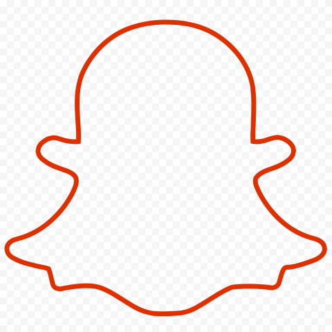 HD Red Snapchat Outline Ghost Logo Icon Symbol PNG Image