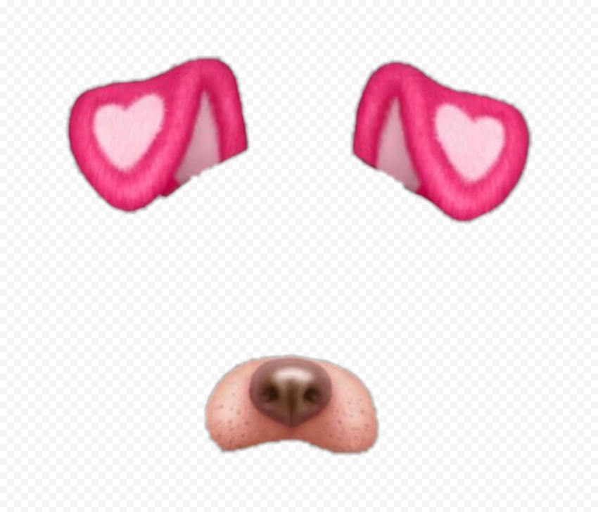 Snapchat Cute Pink Dog Puppy Filter PNG Image