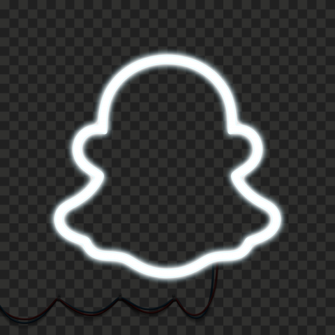 HD White Snapchat Neon Logo With El Wire PNG