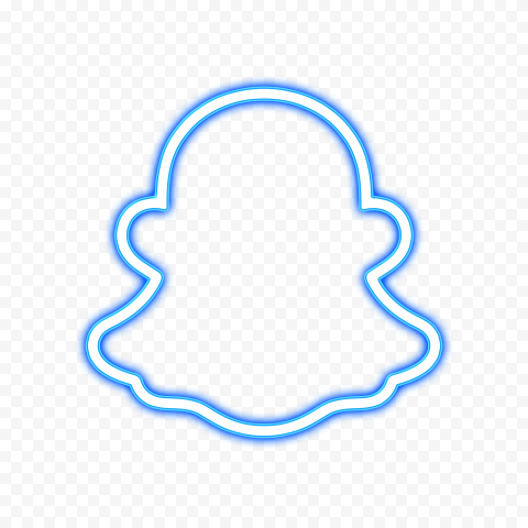HD Blue Snapchat Neon Logo PNG