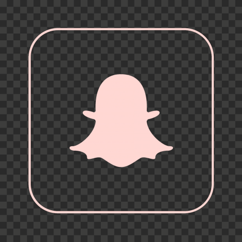 HD Snapchat Square Pink Outline App Icon PNG Image