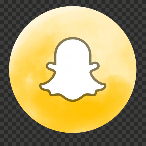 HD Yellow Circle Round Watercolor Style Snapchat Icon PNG Image