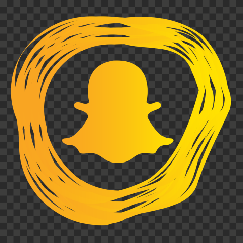 HD Snapchat Yellow Circular Circle Brush Stroke Icon PNG Image