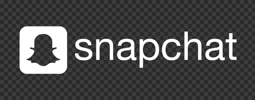 HD Snapchat Official Logo Text With Ghost Icon White Version PNG Image