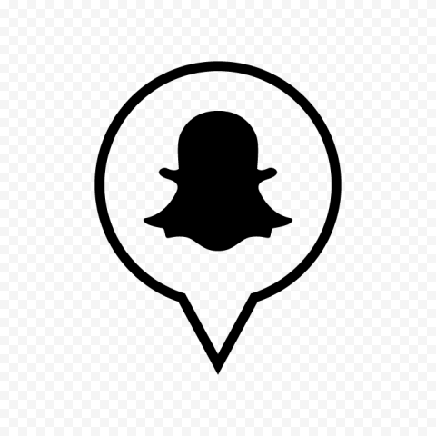 Black Snapchat Pin Icon PNG Image