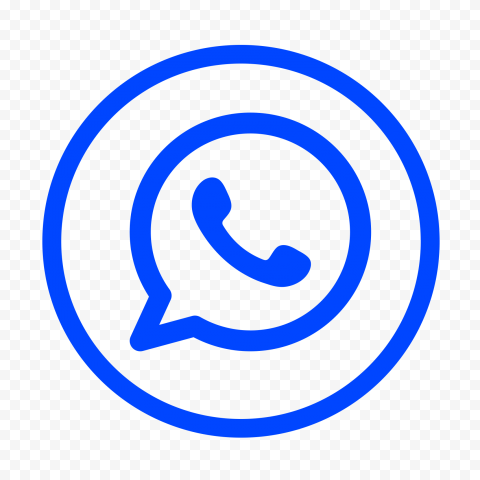 HD Blue Outline Whatsapp Wa Watsup Round Circle Logo Icon PNG