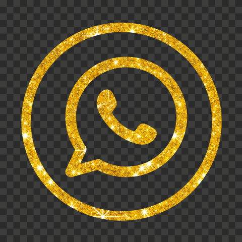 HD Gold Glitter Outline Whatsapp Round Circle Logo Icon PNG