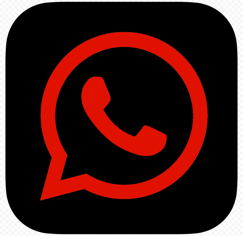 HD Dark Red & Black Whatsapp Wa Square Logo Icon PNG