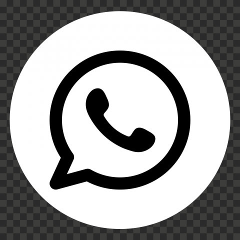 HD Round Black And White WhatsApp Wa Whats App Logo Icon PNG