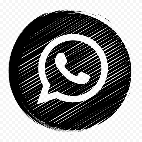 HD Black Outline Whatsapp Wa Round Scribble Style Icon PNG