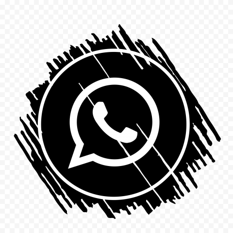 HD Black & White Scribble Whatsapp Wa Whats App Icon PNG