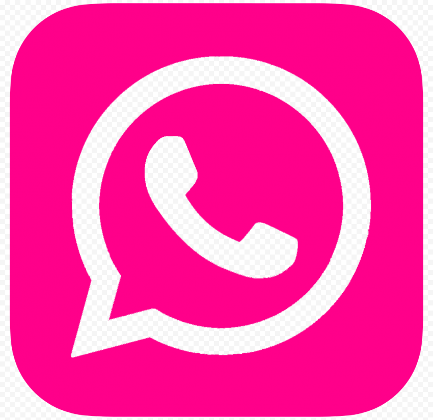 HD Cerise Pink Outline Whatsapp Wa Square Logo Icon PNG