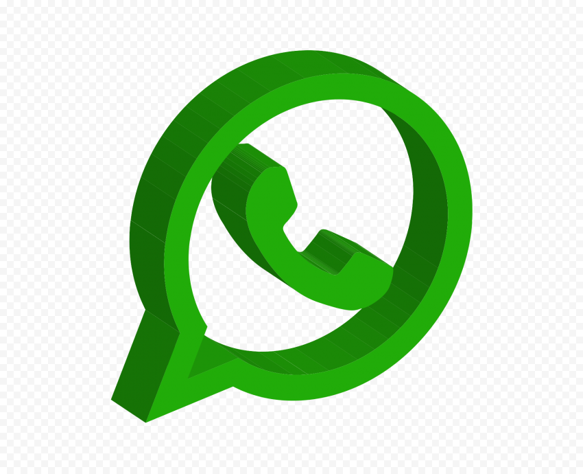 HD 3D WhatsApp Wa App Outline Logo Icon PNG