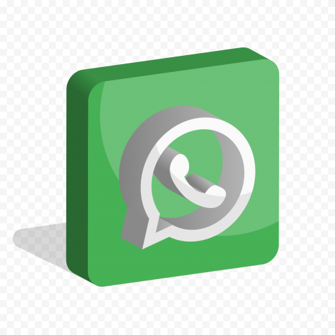 HD Green 3D WhatsApp Wa Whats App Square Logo Icon PNG