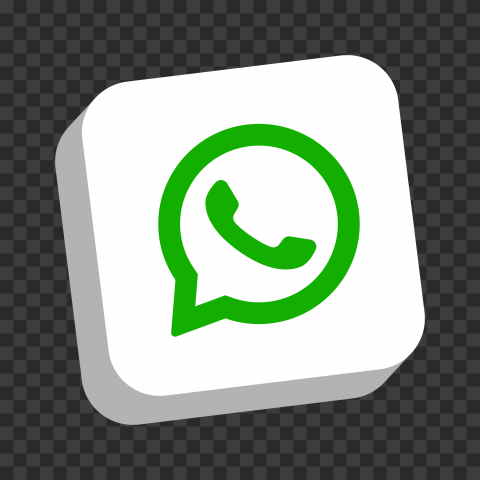HD White 3D WhatsApp Wa Whats App Square Logo Icon PNG