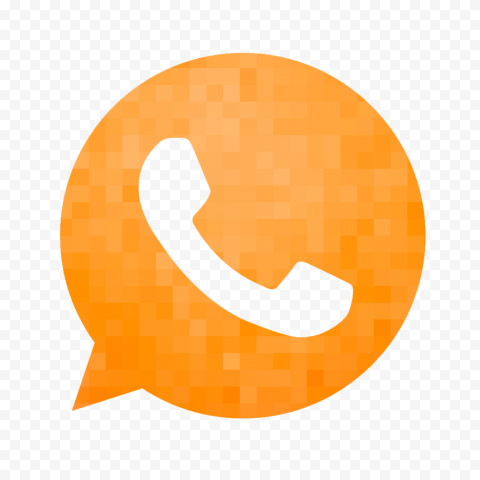 HD Orange Pixel Art Wa Whatsapp App Logo Icon PNG