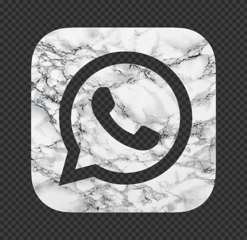 HD White Marble Aesthetic Whatsapp Logo Icon PNG