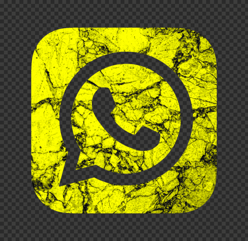 HD Yellow & Black Marble Aesthetic Whatsapp Logo Icon PNG