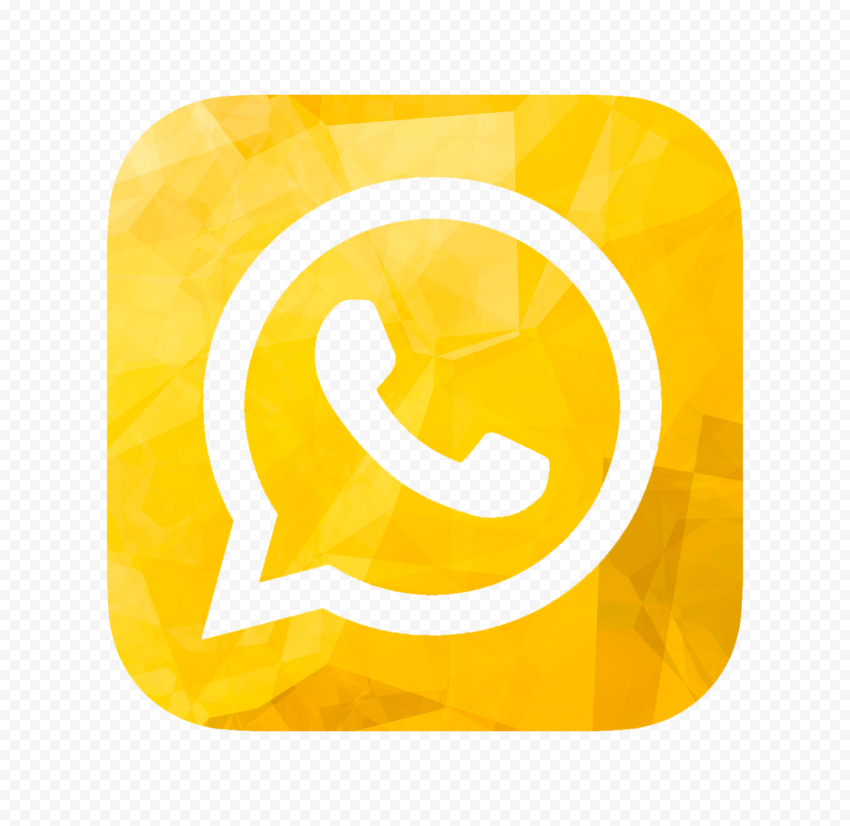 HD Beautiful Yellow Outline Whatsapp Wa Square Logo Icon PNG