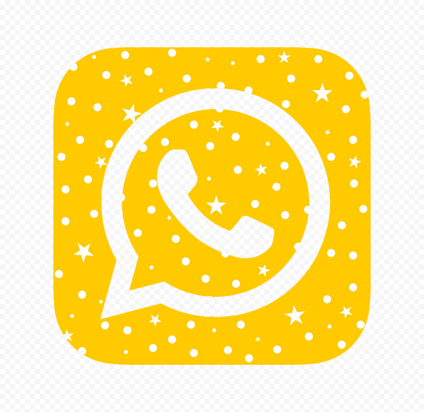 HD Stars Pattern Yellow Outline Whatsapp Square Logo Icon PNG