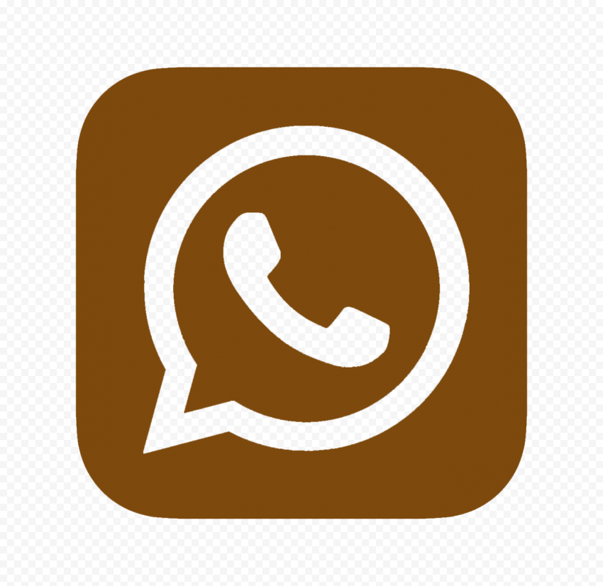 HD Brown Outline Whatsapp Wa Whats App Square Logo Icon PNG