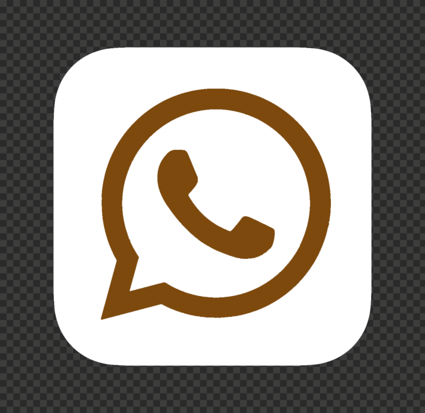 HD White & Brown Whatsapp Wa Square Logo Icon PNG
