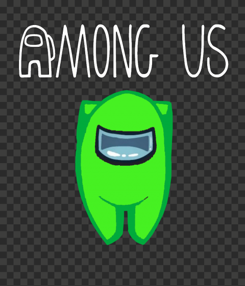HD Light Green Lime Among Us Character With Logo PNG