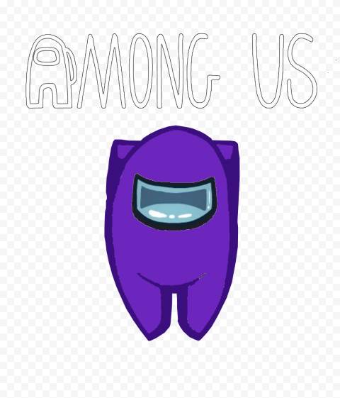 HD Purple Among Us Character With Logo PNG