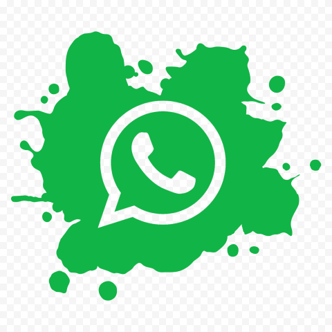 HD Green Paint Splash Outline WhatsApp Logo Icon PNG
