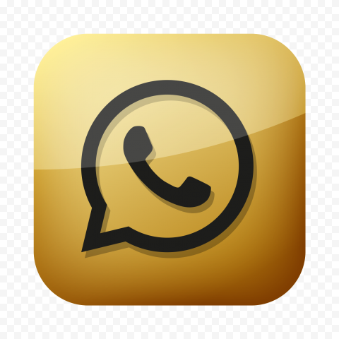 HD Whatsapp Luxury Black & Gold Square Icon PNG