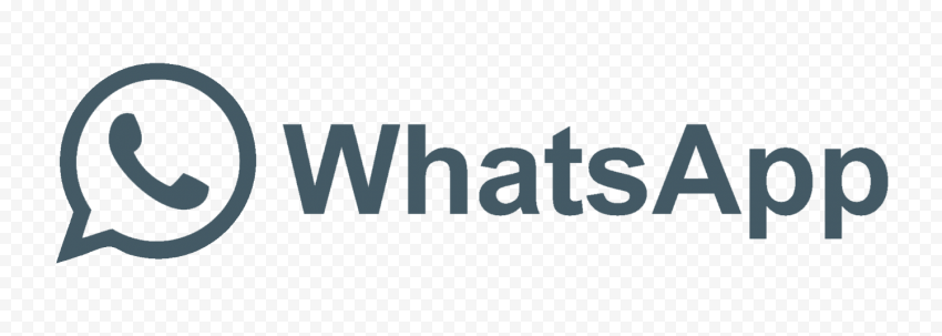 HD WhatsApp Grey Text Logo With Symbol PNG