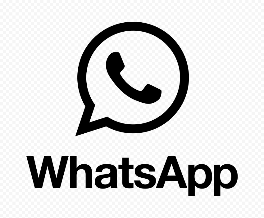 HD Black WhatsApp Text Logo With Symbol PNG