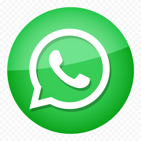 HD Round Green Whatsapp Icon Glossy Effect PNG
