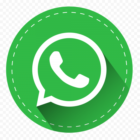 HD Round Shape Dashed Border White Whatsapp Logo Icon PNG