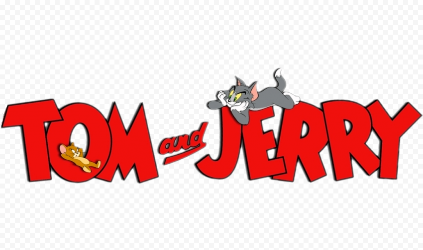 Tom And Jerry Characters Cartoons With Text Logo PNG