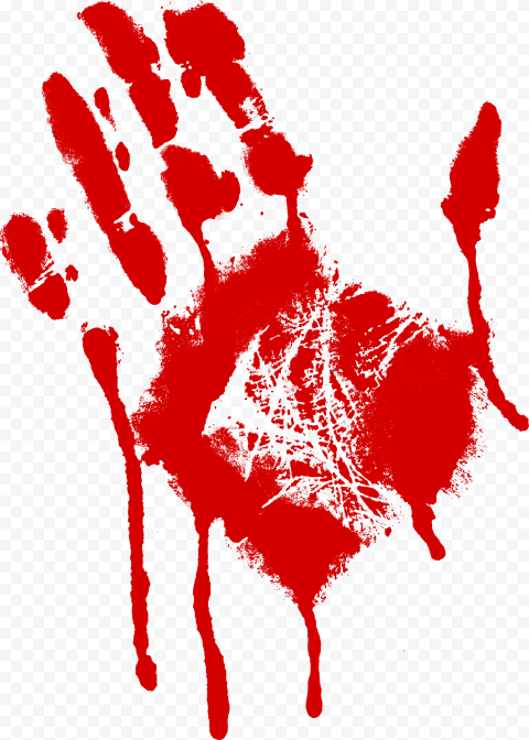 HD Real Red Bloody Hand Print PNG