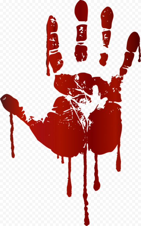 HD Realistic Bloody Hand Print PNG