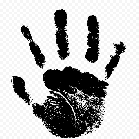 HD Black Baby Hand Print Clipart PNG