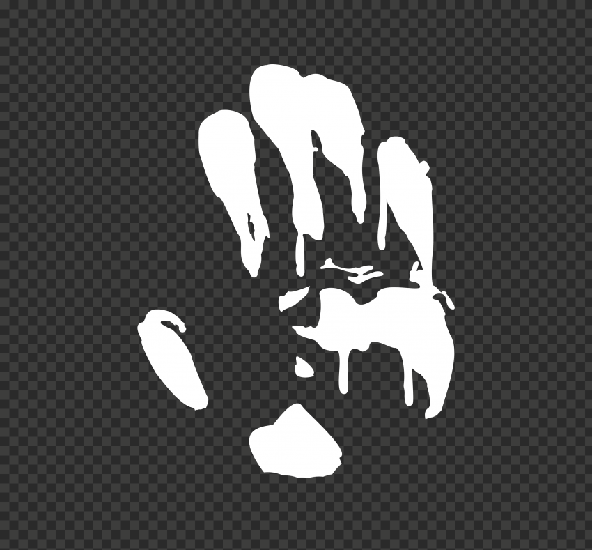 HD White Hand Print Silhouette Clipart PNG